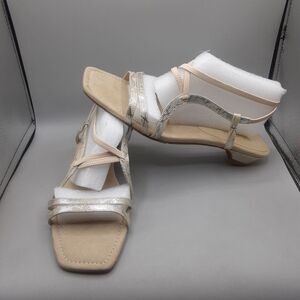 Ann Marino Sandals Zest Helps Women's 11M Nude Beige Gold